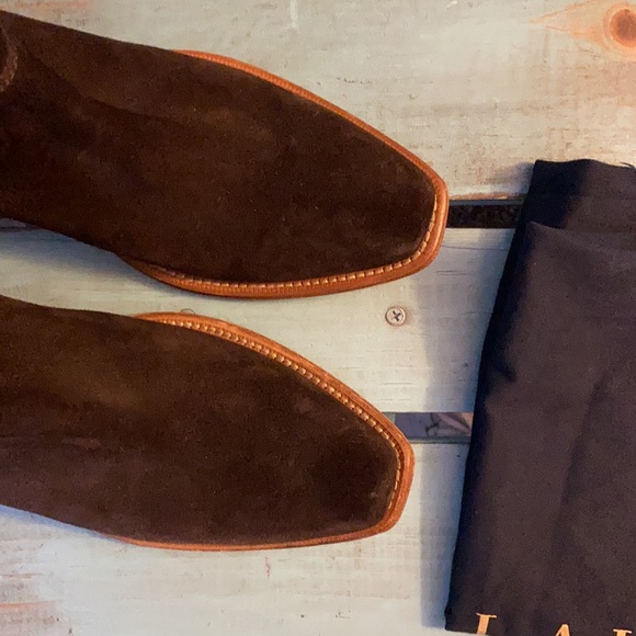 Ralph Lauren Purple Label Brown Suede Ankle Boots - Picture 4 of 13